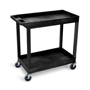 32" x 18" Plastic Tub Cart with Two Shelves