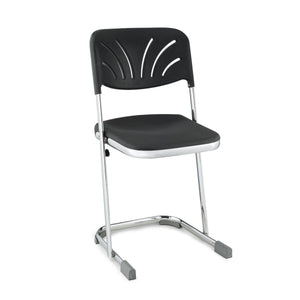 Elephant Z-Stool With Backrest, Black Seat and Chrome Frame-Stools-18"-