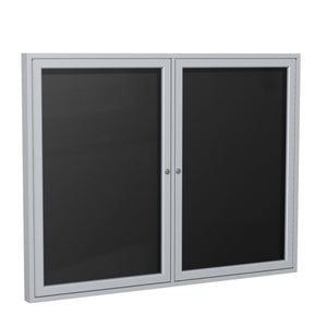 Enclosed Black Flannel Letter Board with Satin Aluminum Frame-Boards-3'H x 4'W-2-