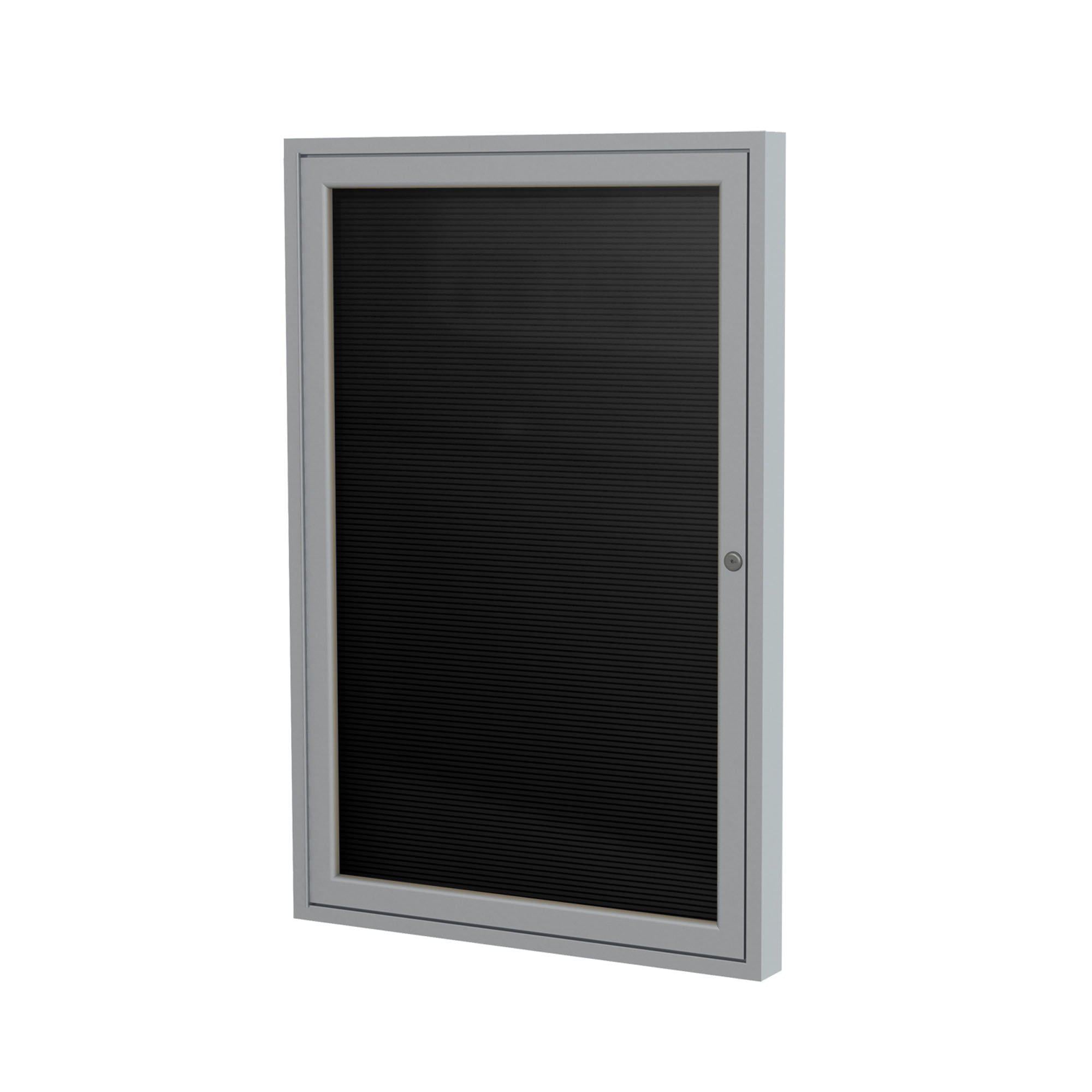 Enclosed Black Vinyl Letter Board with Satin Aluminum Frame-Boards-24"H x 18"W-1-