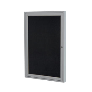 Enclosed Recycled Rubber Bulletin Board with Satin Aluminum Frame-Boards-