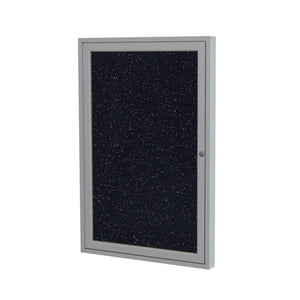 Enclosed Recycled Rubber Bulletin Board with Satin Aluminum Frame-Boards-