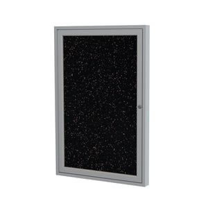 Enclosed Recycled Rubber Bulletin Board with Satin Aluminum Frame-Boards-