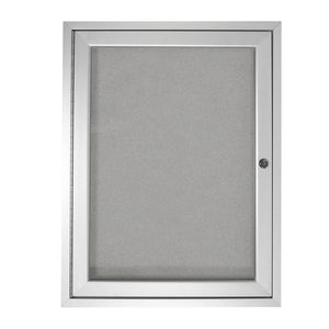 Enclosed Vinyl Bulletin Board with Satin Aluminum Frame-Boards-24"H x 18"W-1-Silver