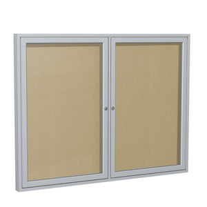 Enclosed Vinyl Bulletin Board with Satin Aluminum Frame-Boards-3'H x 4'W-2-Caramel