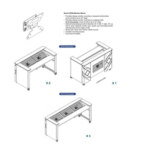 Swivel VESA Monitor Mount for Esports Gaming Shoutcaster Stations, FREE SHIPPING