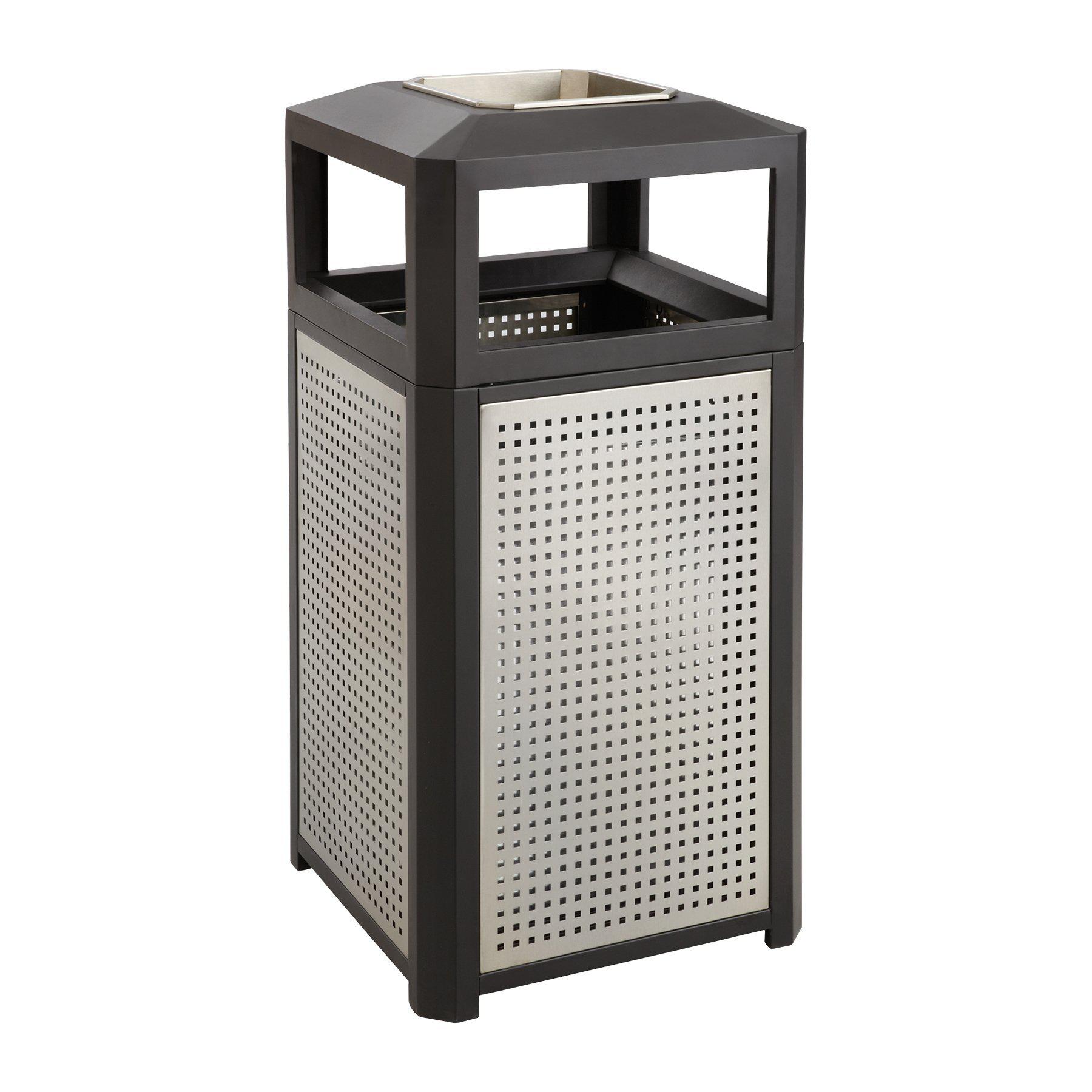  Evos™ Series Steel Outdoor Receptacle, Side Opening with Ash Urn, 15 Gal Capacity