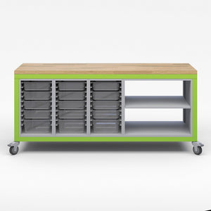 Explorer Series Cargo Cart-Tables-Full Top-3 Bin Modules, 1 Double Open Storage Module-Green Apple