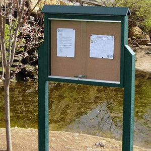 Frog Furnishings Resinwood Medium Standard Two Sided Message Center with Two Posts