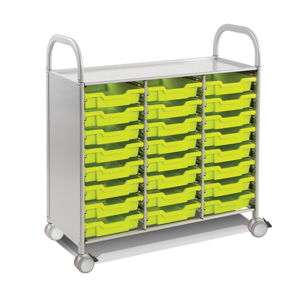 Callero Plus Treble Cart in Silver With 24 Shallow Trays, FREE SHIPPING