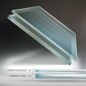 Harmony Frosted Glassboard, Non-Magnetic, Radius Corners, 4' H x 6' W