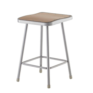 Heavy Duty Square Seat Steel Stool, Grey-Stools-22"-