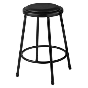 Heavy Duty Vinyl Padded Steel Stool, Black-Stools-24"-