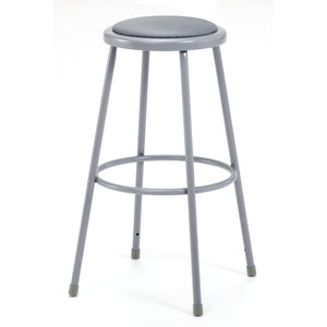 Heavy Duty Vinyl Padded Steel Stool, Grey-Stools-24"-