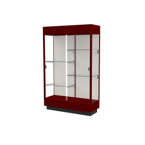 Heritage Series Lighted Floor Display Case with Hardwood Finish, 48"W x 76"H x 18"D