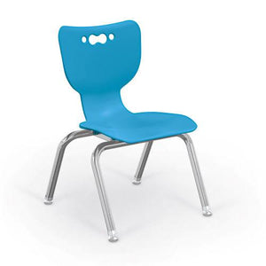 Hierarchy 4-Leg School Chair, Chrome Frame, 5 Pack-Chairs-12"-Blue-