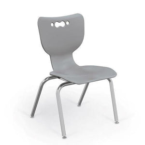 Hierarchy 4-Leg School Chair, Chrome Frame, 5 Pack-Chairs-14"-Grey-