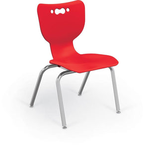Hierarchy 4-Leg School Chair, Chrome Frame, 5 Pack-Chairs-14"-Red-
