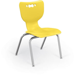 Hierarchy 4-Leg School Chair, Chrome Frame, 5 Pack-Chairs-14"-Yellow-