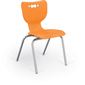 Hierarchy 4-Leg School Chair, Chrome Frame, 5 Pack-Chairs-18"-Orange-