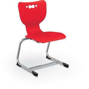 Hierarchy Cantilever School Chair, Chrome Frame, 5 Pack-Chairs-14"-Red-