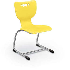 Hierarchy Cantilever School Chair, Chrome Frame, 5 Pack-Chairs-14"-Yellow-