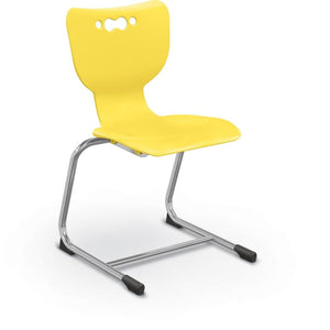 Hierarchy Cantilever School Chair, Chrome Frame, 5 Pack-Chairs-18"-Yellow-