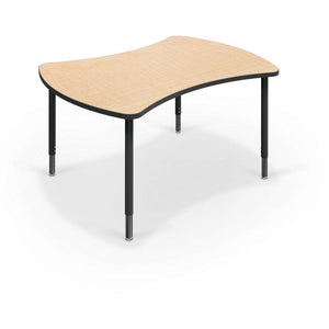 Hierarchy Quad Desk and Table-Desks-Large-Fusion Maple with Black Edgeband-Black