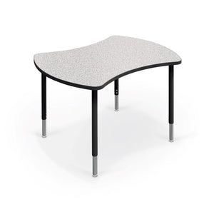 Hierarchy Quad Desk and Table-Desks-Small-Grey Nebula with Black Edgeband-Black