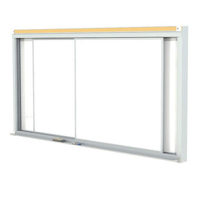 Horizontal Sliding Porcelain Magnetic Whiteboard, 4' H x 8' W