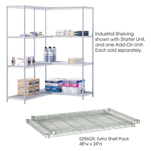 Industrial Extra Shelf Pack, 48 x 24", Metallic Gray, Pack of 2