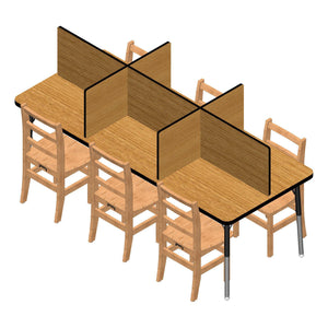 Jonti-Craft® Study Carrels-6 Carrels, Standard (For tables 30" W x 60" L)-