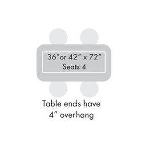 Midtown Table, Café Height, 42" x 72" x 30"H, Urban Loft Solid Wood Top, 72" Base, FREE SHIPPING