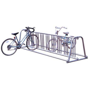 A-Frame Galvanized Double-Sided Portable Bike Rack,  5' Long, 8 Bikes