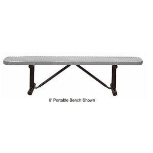 8’ Standard Perforated Metal Bench Without Back, Portable