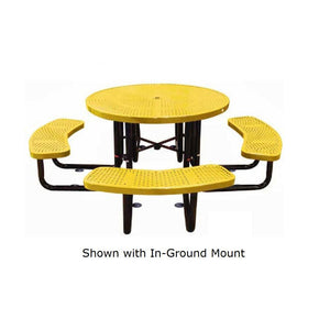 46˝ Round Perforated Metal In Ground Table