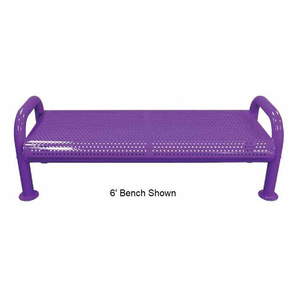 4' U-Leg Perforated Bench Without Back