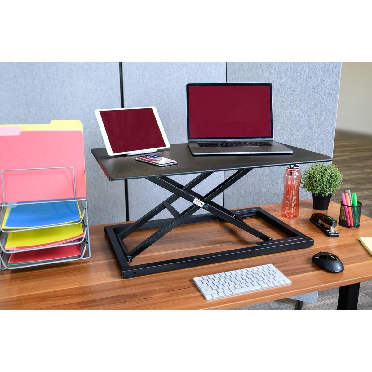 Pneumatic Standing Desk Converter - Black