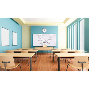 Magnetic Porcelain Whiteboard/Markerboard, Satin Aluminum Frame, 4' H x 15' 4" W, LIFETIME WARRANTY