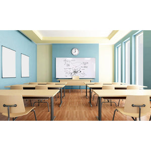 Magnetic Porcelain Whiteboard with Detachable Marker Tray, Satin Aluminum Frame, 4' H x 10' W, LIFETIME WARRANTY