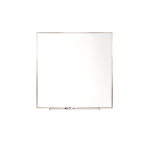 Magnetic Porcelain Whiteboard/Markerboard, Satin Aluminum Frame, 4' H x 4' W, LIFETIME WARRANTY