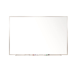 Magnetic Porcelain Whiteboard/Markerboard, Satin Aluminum Frame, 4' H x 8' W, LIFETIME WARRANTY