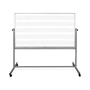 Mobile Double-Sided Combination Magnetic Music Whiteboard/Whiteboard, 72" W x 48" H