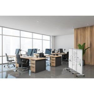 3-Panel Mobile Magnetic Whiteboard Room Divider