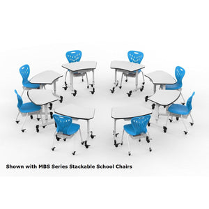 MBS Series Height Adjustable Trapezoid Student Desk with Drawer