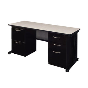 Fusion Double Pedestal Teachers Desk, 60" W x 24" D x 29" H