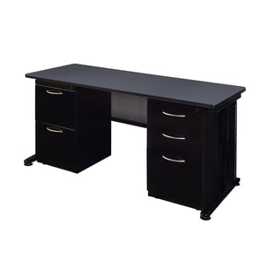 Fusion Double Pedestal Teachers Desk, 66" W x 24" D x 29" H