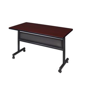 Kobe Flip Top Nesting Mobile Training Table with Modesty Panel, 48" x 24" Rectangle