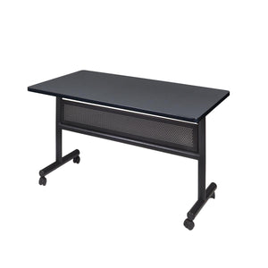 Kobe Flip Top Nesting Mobile Training Table with Modesty Panel, 48" x 30" Rectangle