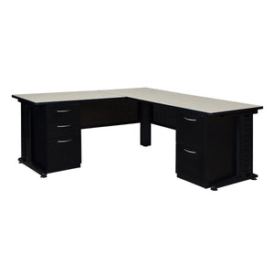 Fusion 72" Double Pedestal L-Desk with 48" Return